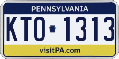 PA license plate KTO1313