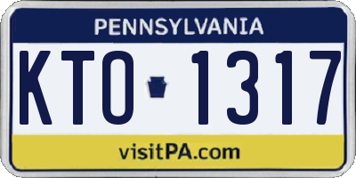 PA license plate KTO1317