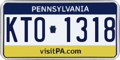 PA license plate KTO1318