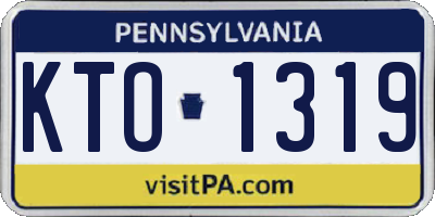 PA license plate KTO1319