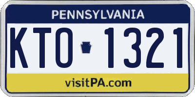 PA license plate KTO1321