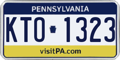 PA license plate KTO1323