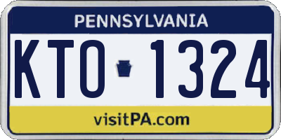 PA license plate KTO1324