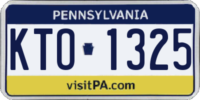 PA license plate KTO1325