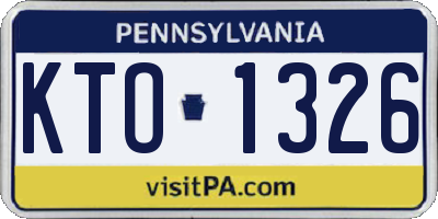 PA license plate KTO1326