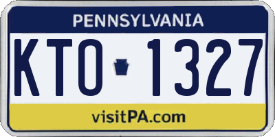PA license plate KTO1327