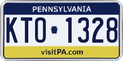 PA license plate KTO1328