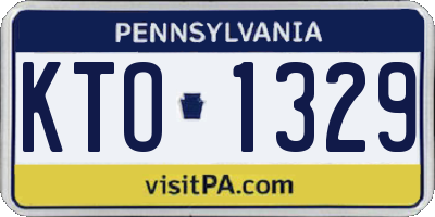 PA license plate KTO1329