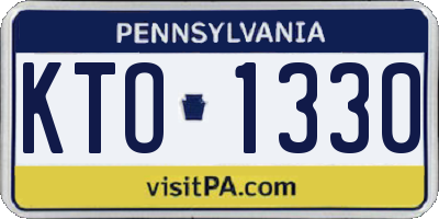 PA license plate KTO1330
