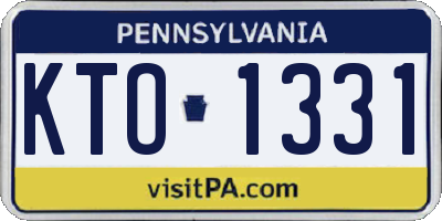 PA license plate KTO1331