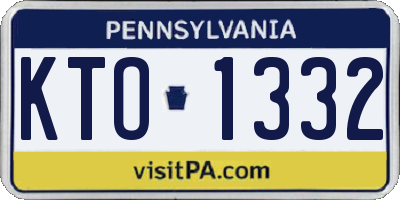 PA license plate KTO1332