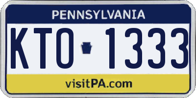 PA license plate KTO1333