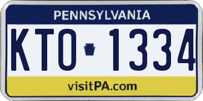 PA license plate KTO1334
