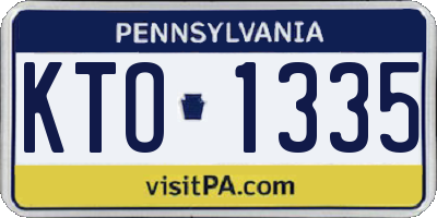 PA license plate KTO1335