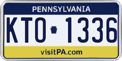 PA license plate KTO1336