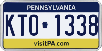 PA license plate KTO1338