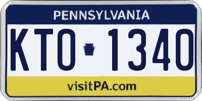 PA license plate KTO1340