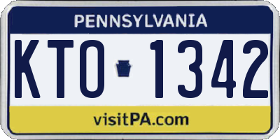 PA license plate KTO1342