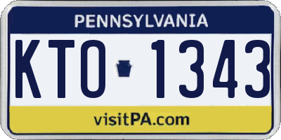 PA license plate KTO1343