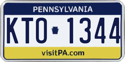 PA license plate KTO1344