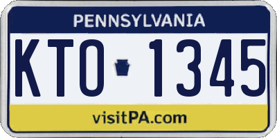 PA license plate KTO1345