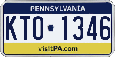 PA license plate KTO1346