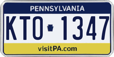 PA license plate KTO1347