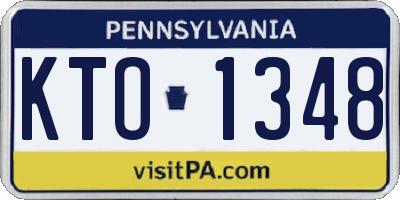 PA license plate KTO1348