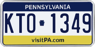 PA license plate KTO1349