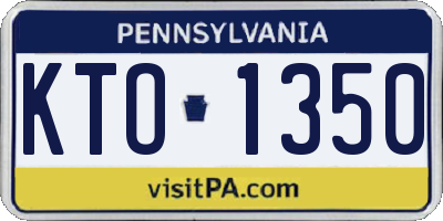 PA license plate KTO1350
