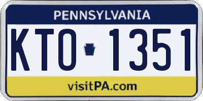 PA license plate KTO1351