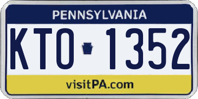 PA license plate KTO1352