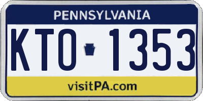 PA license plate KTO1353
