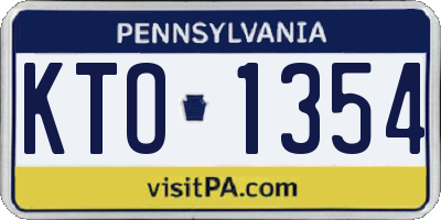 PA license plate KTO1354