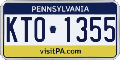 PA license plate KTO1355