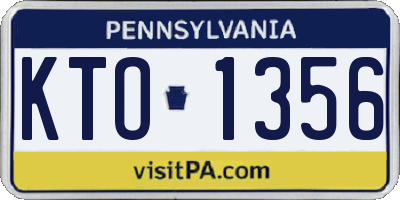 PA license plate KTO1356