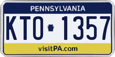 PA license plate KTO1357