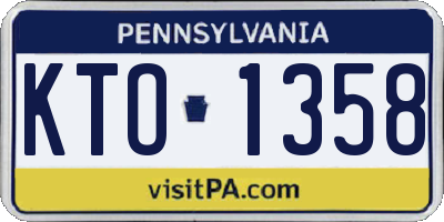 PA license plate KTO1358