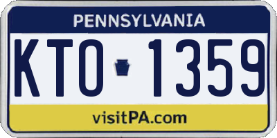 PA license plate KTO1359