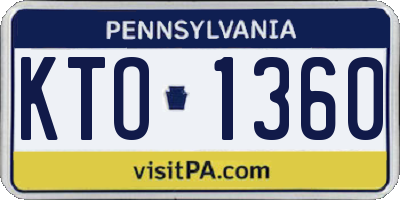 PA license plate KTO1360