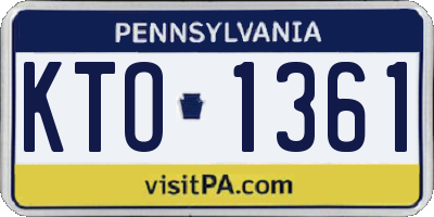 PA license plate KTO1361
