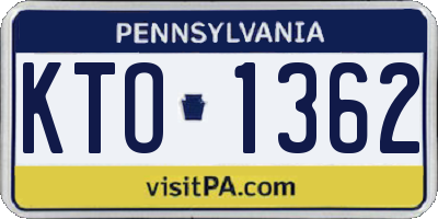 PA license plate KTO1362