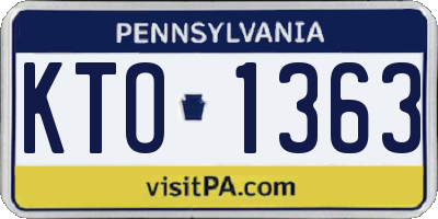PA license plate KTO1363