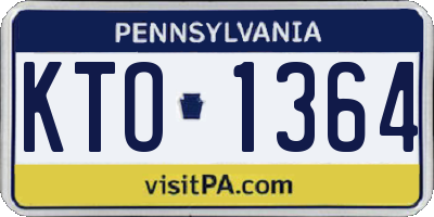 PA license plate KTO1364