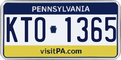 PA license plate KTO1365