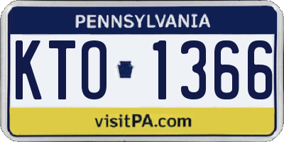 PA license plate KTO1366