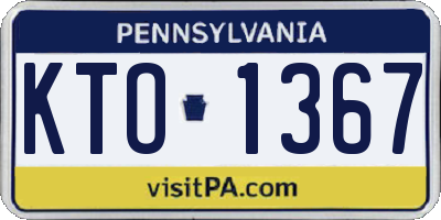 PA license plate KTO1367
