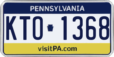 PA license plate KTO1368