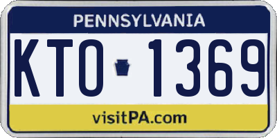 PA license plate KTO1369