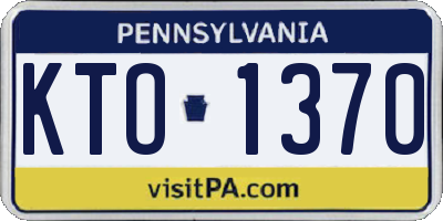 PA license plate KTO1370
